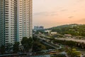 Sunset view of HDB residential apartment in Bukit Panjang, Singapore.