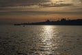 Sunset  view  of the historic peninsula of Istanbul, Turkey Royalty Free Stock Photo