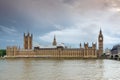 Sunset view of Houses of Parliament, Palace of Westminster, London, England Royalty Free Stock Photo