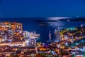 Sunset view of Hvar and Pakleni islands in Croatia Royalty Free Stock Photo