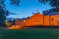 Sunset view of Illuminated parliament house of Tasmania in Hobart, Australia