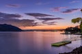Sunset view of Itsukushima, Miyajima island near Hiroshima, Japan Royalty Free Stock Photo