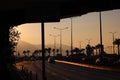 Sunset view Izmir with mountain background, Turkey