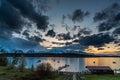 Sunset view of Jackson Lake from the Signal Mountain Lodge, Yellowstone National Park, Wyoming, USA Royalty Free Stock Photo