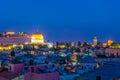 Sunset view of Jerusalem dominated by golden cupola of the dome of the rock, Israel Royalty Free Stock Photo