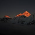 Sun lit Mount Everest,Nepal Royalty Free Stock Photo