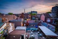 Sunset view of Kensington Market, in Toronto, Ontario.