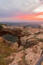 Sunset view of the Keshet Cave Royalty Free Stock Photo