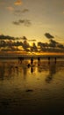 Sunset view in Kuta Beach, Bali. Royalty Free Stock Photo