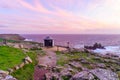 Sunset view of the Lands End coastline landscape, Cornwall Royalty Free Stock Photo