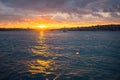 Sunset view landscape on Bosphorus strait in istanbul city Royalty Free Stock Photo