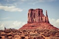 Sunset view landscape at Monument Valley, Arizona, USA. Isolated rock lady