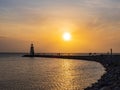 Sunset view of the lighthouse of Lake Hefner Royalty Free Stock Photo
