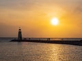 Sunset view of the lighthouse of Lake Hefner Royalty Free Stock Photo
