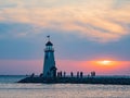 Sunset view of the lighthouse of Lake Hefner Royalty Free Stock Photo