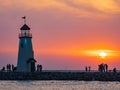 Sunset view of the lighthouse of Lake Hefner Royalty Free Stock Photo