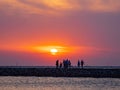 Sunset view of the lighthouse of Lake Hefner Royalty Free Stock Photo