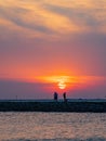 Sunset view of the lighthouse of Lake Hefner Royalty Free Stock Photo