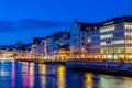Sunset view of Limmat river in Zurich, Switzerland Royalty Free Stock Photo