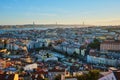 Sunset view of Lisbon from Miradouro da Senhora do Monte viewpoint. Lisbon, Portugal Royalty Free Stock Photo