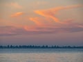 Sunset view at Long Point across Warnbro Bay with wispy clouds the background, Port Kennedy Royalty Free Stock Photo