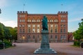 Sunset view of the Lund university in Sweden