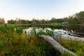 Sunset in MacLaren pond, Fundy National Park Royalty Free Stock Photo