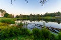 Sunset in MacLaren pond, Fundy National Park Royalty Free Stock Photo