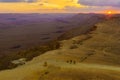 Sunset view of Makhtesh crater Ramon, in the Negev Desert