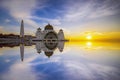 Sunset view from Malacca Straits Mosque. Royalty Free Stock Photo