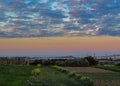 Sunset view of the Maltese countryside from Mdina walls, Malta, Europe Royalty Free Stock Photo