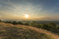 Sunset over the Malvern Hills Worcestershire Royalty Free Stock Photo