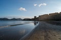 Sunset view of Methoni castle in Greece Royalty Free Stock Photo