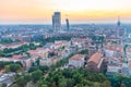 Sunset view of Milano in Italy from Torre Branca