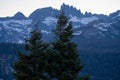 Sunset view of the Minarets in the Eastern Sierra Nevada Mountains of California