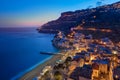 Sunset view of Minori, Amalfi Coast, Italy Royalty Free Stock Photo