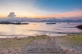 Sunset view of the Moalboal beach, Cebu, Philippines Royalty Free Stock Photo