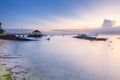 Sunset view of the Moalboal beach, Cebu, Philippines Royalty Free Stock Photo