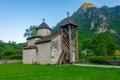 Sunset view of Monastery Dobrilovina in Montenegro Royalty Free Stock Photo