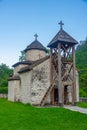 Sunset view of Monastery Dobrilovina in Montenegro Royalty Free Stock Photo