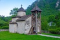 Sunset view of Monastery Dobrilovina in Montenegro Royalty Free Stock Photo