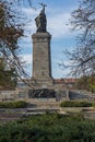 Sunset view of Monument of the Soviet Army in city of Sofia, Bulgaria Royalty Free Stock Photo
