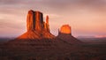 Sunset view at Monument Valley, USA Royalty Free Stock Photo