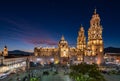 Sunset view of Morelia Cathedral, Michoacan, Mexico Royalty Free Stock Photo