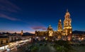 Sunset view of Morelia Cathedral, Michoacan, Mexico Royalty Free Stock Photo