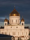 Sunset view of Moscow Cathedral of Christ the Saviour Royalty Free Stock Photo