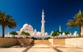 Sunset view at Mosque, Abu Dhabi, United Arab Emirates Royalty Free Stock Photo