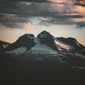 Sunset View from Mount Revelstoke across forest with blue sky and clouds. British Columbia Canada. Royalty Free Stock Photo