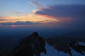 Sunset view from Mount Santis. Thunderstorm cloud.