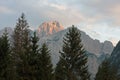 Sunset view of mountain in Julian Alps